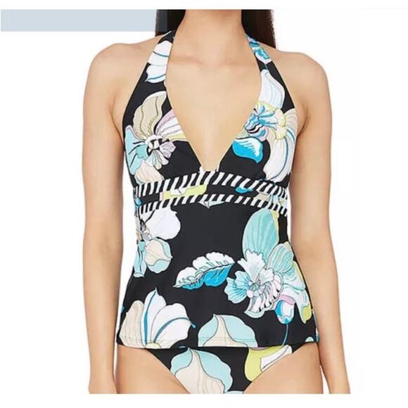Trina Turk Sinatra Flora Tankini Sz 6 - Picture 1 of 12